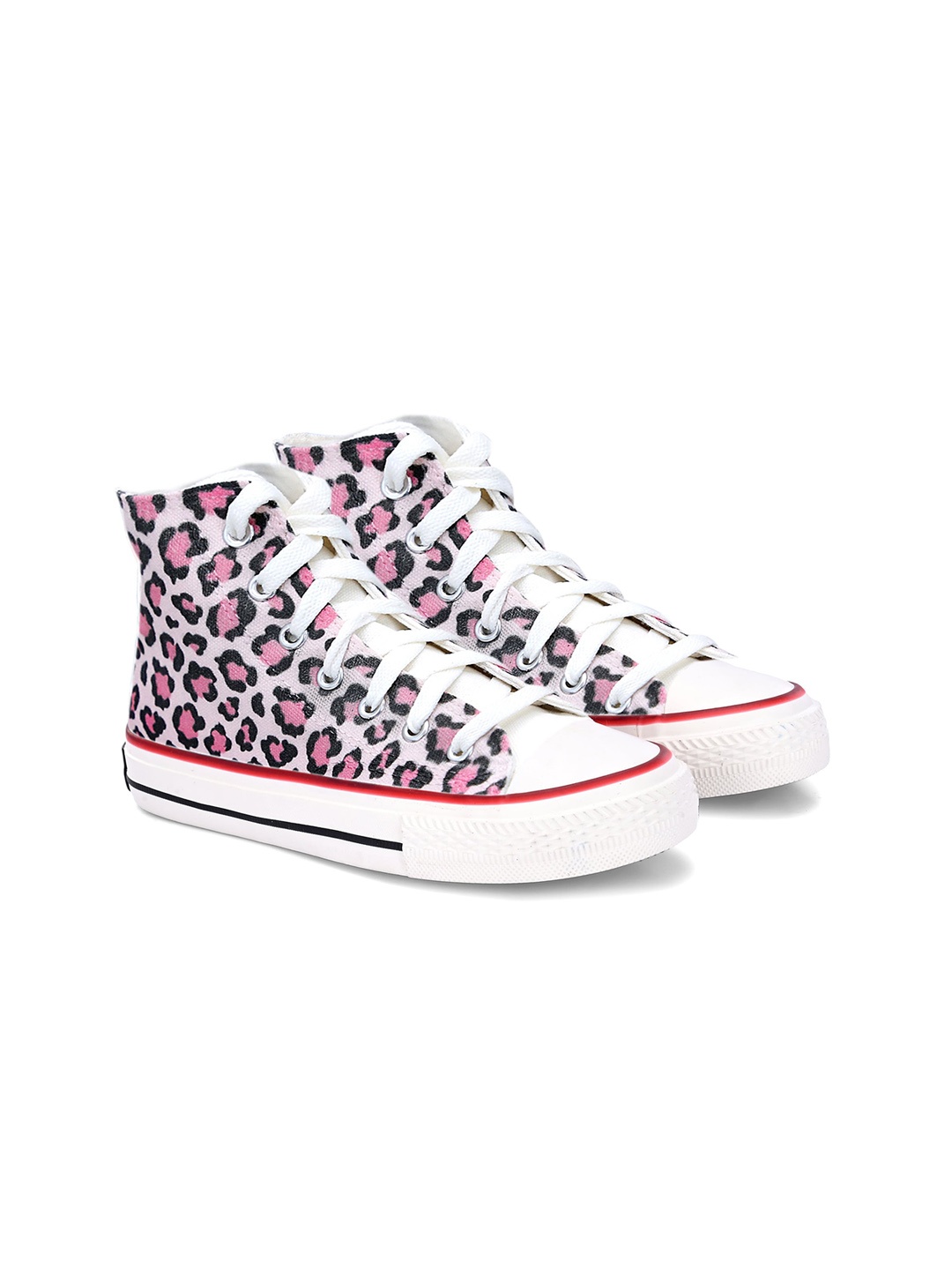 

CROWCIA LONDON Men Printed Round Toe Lightweight Canvas Sneakers, White