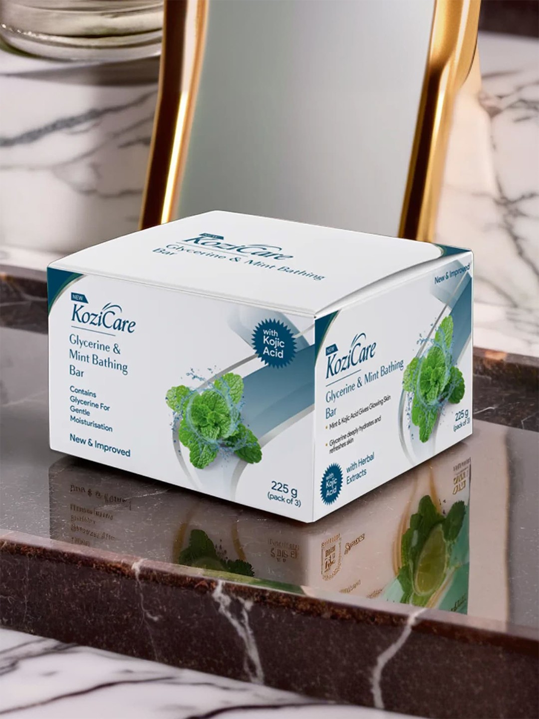 

KOZICARE Set Of 3 Glycerin & Mint Bathing Bar - 75g Each, White