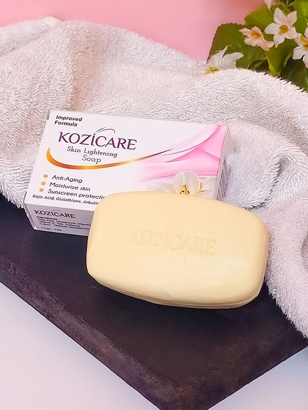 

KOZICARE Set Of 3 Skin Lightening Soap With Glutathione - 75g Each, White