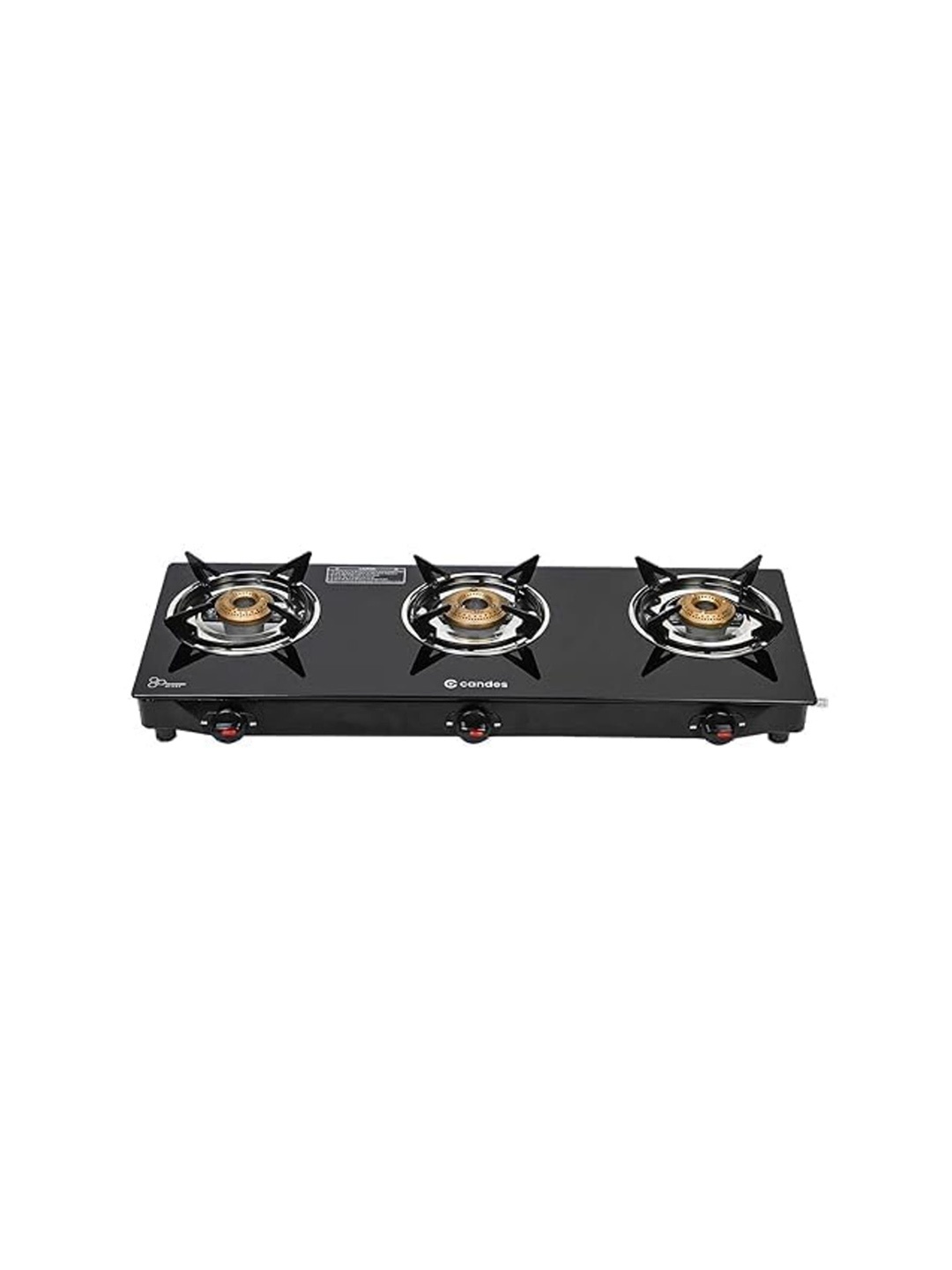 

Candes Black 3 Burner Manual Gas Stove