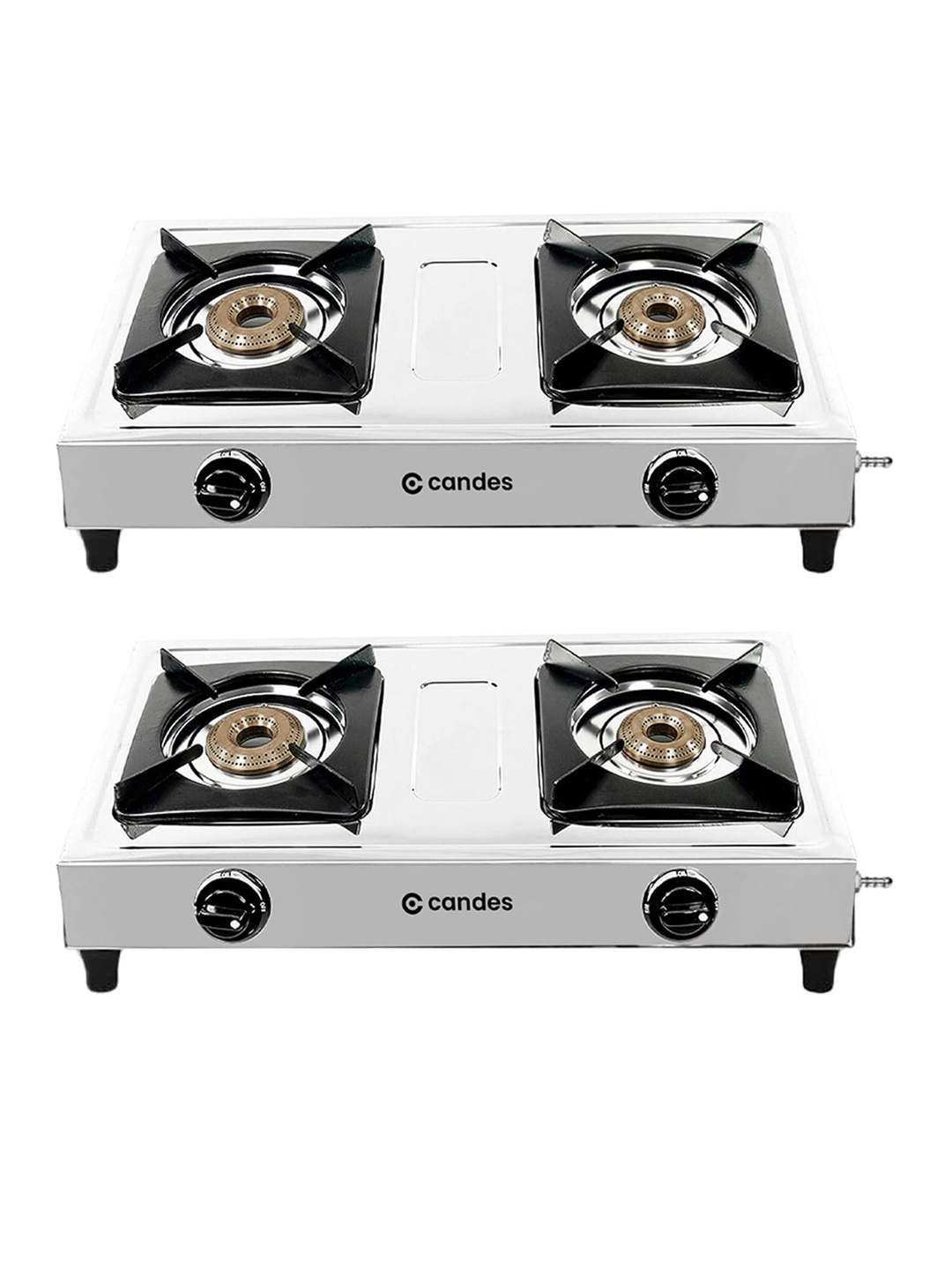 

Candes Silver Toned 2 Pieces 2 Burners Manual Gas Stoves