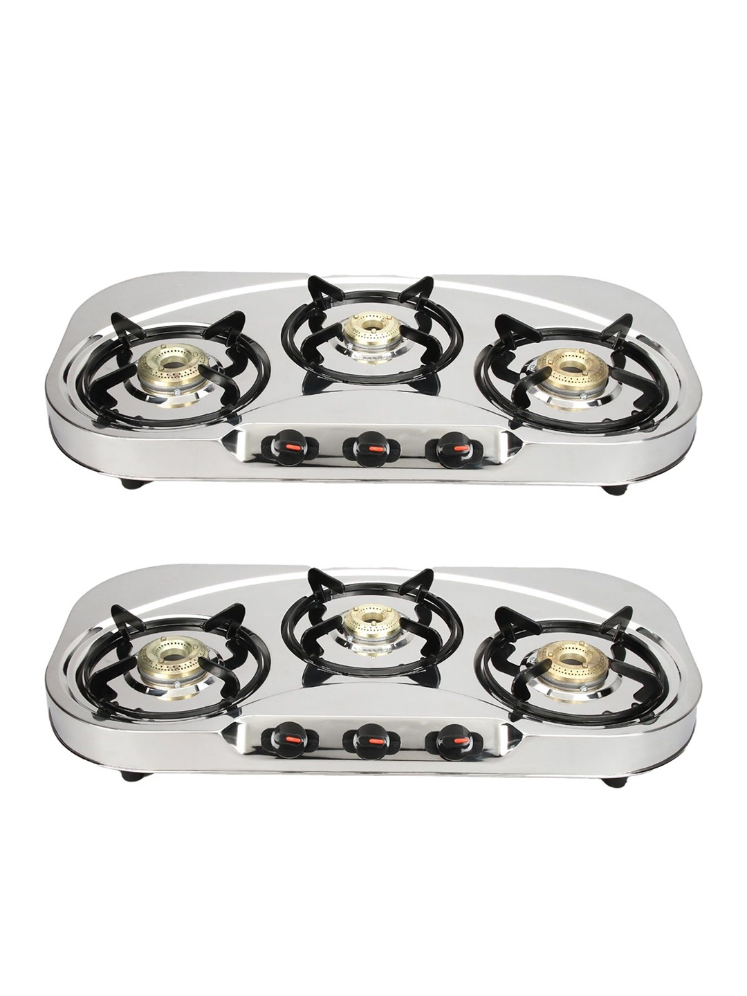 

Candes 2 Pieces 3 Burner Manual Gas Stove, Silver