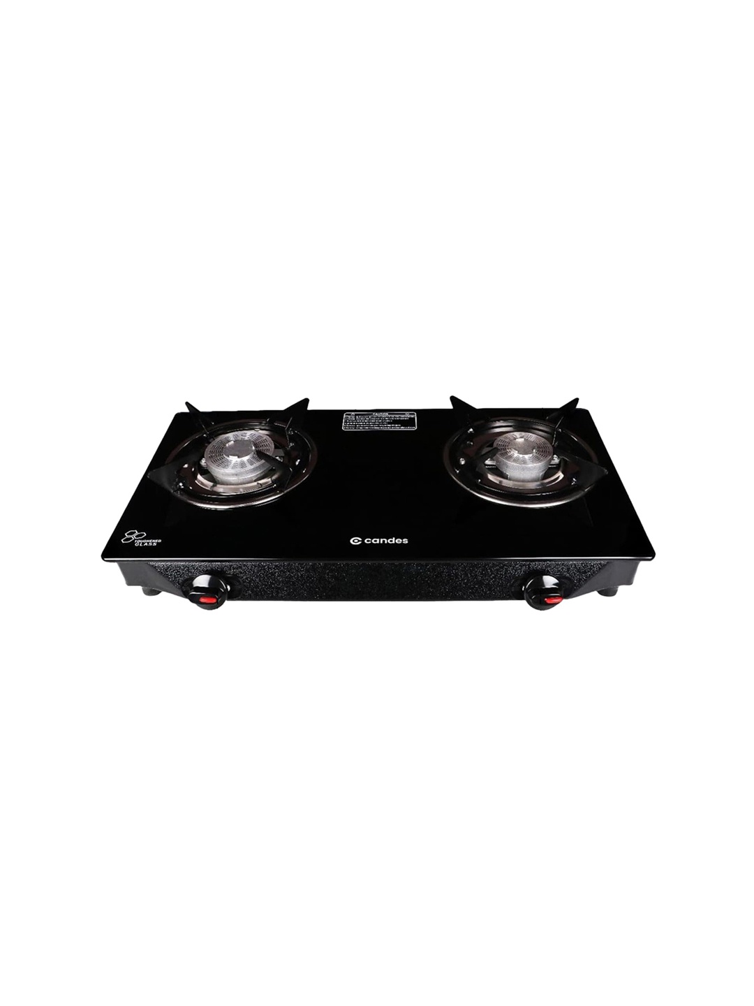 

Candes Black Toughened Glass 2 Burners Manual Gas Stove