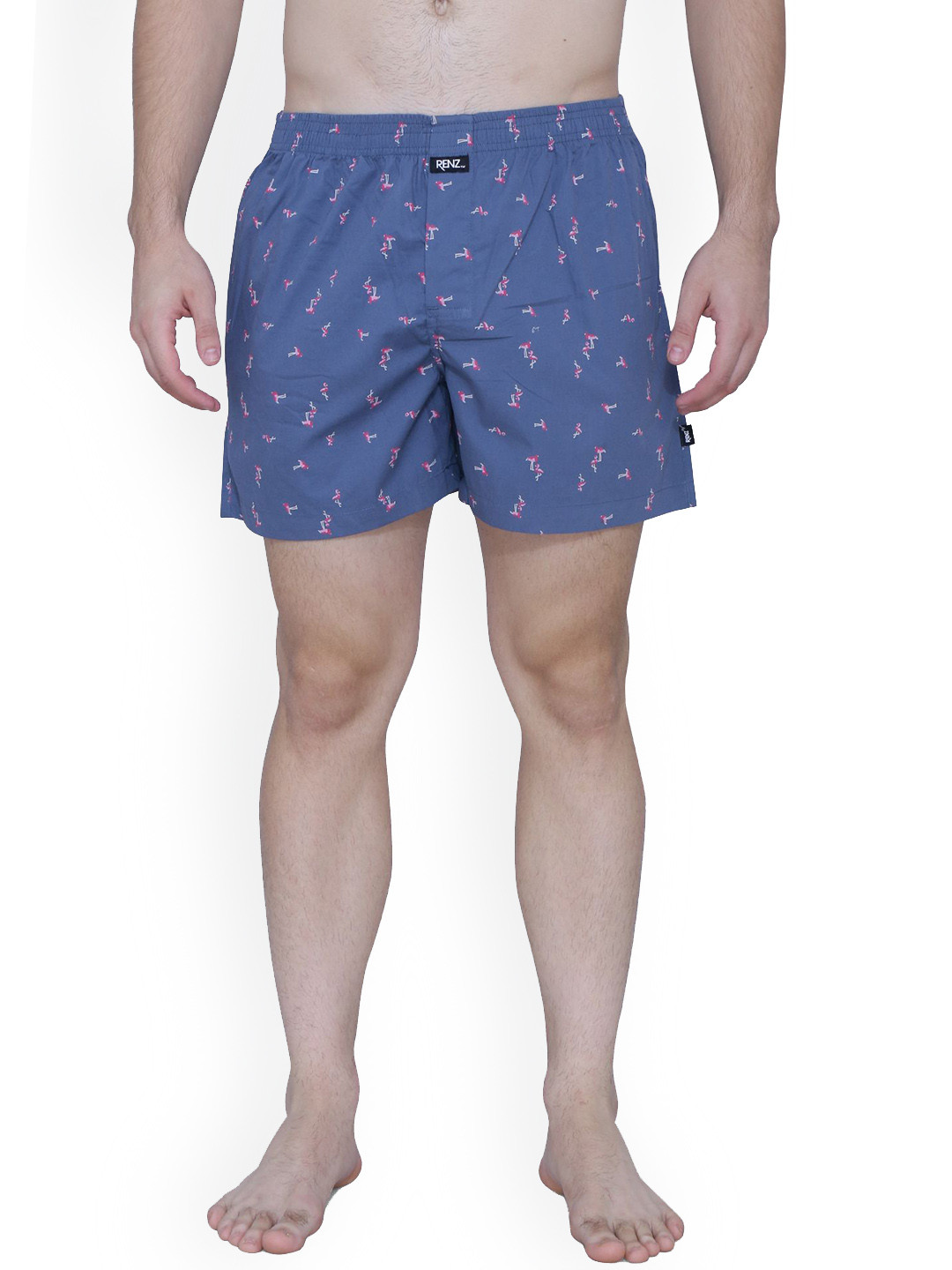 

RENZ Men Printed Cotton Boxers RBX3008_M, Blue