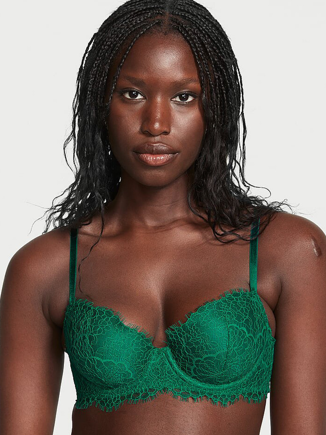 

Victoria's Secret Floral Bra Half Coverage Underwired Lightly Padded, Green