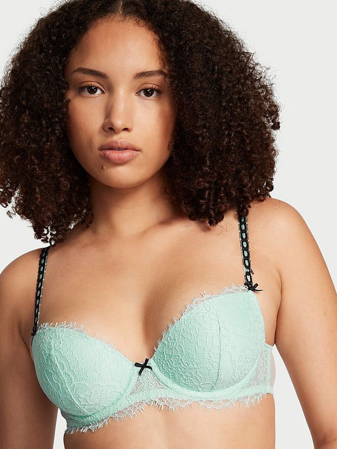 

Victoria's Secret Floral Bra Medium Coverage Underwired Heavily Padded, Blue