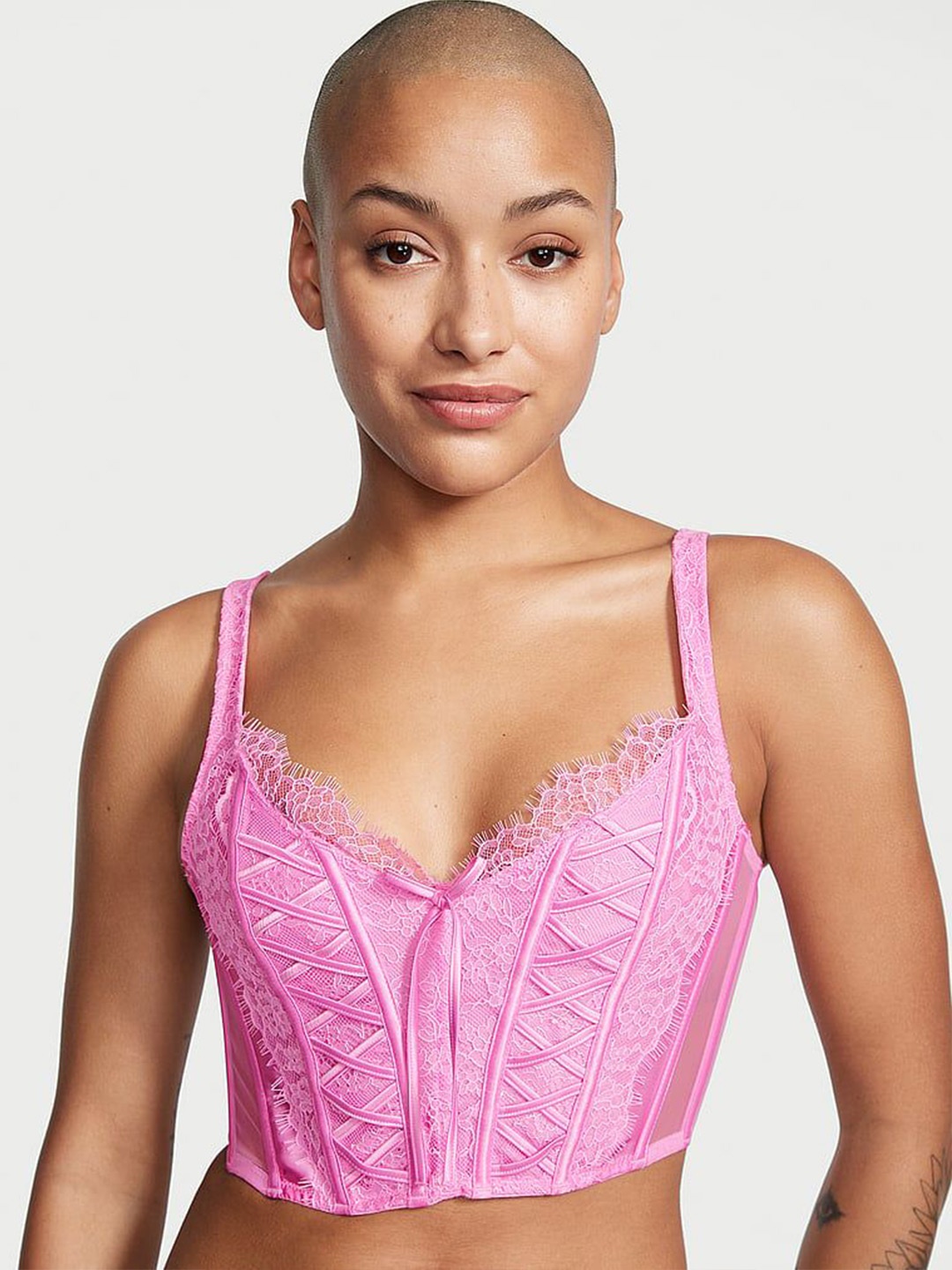 

Victoria's Secret Floral Bralette Bra Medium Coverage, Pink