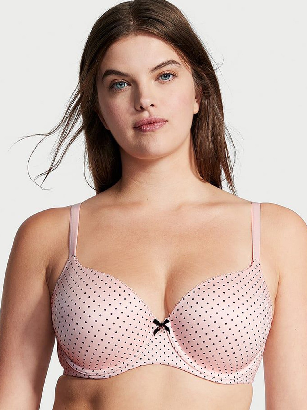 

Victoria's Secret Polka Dot Bra Half Coverage Underwired Lightly Padded, Pink