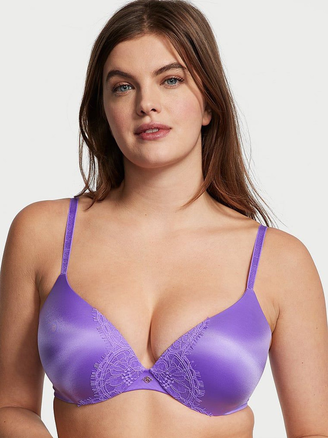 

Victoria's Secret Floral Bra Medium Coverage Underwired Heavily Padded, Purple