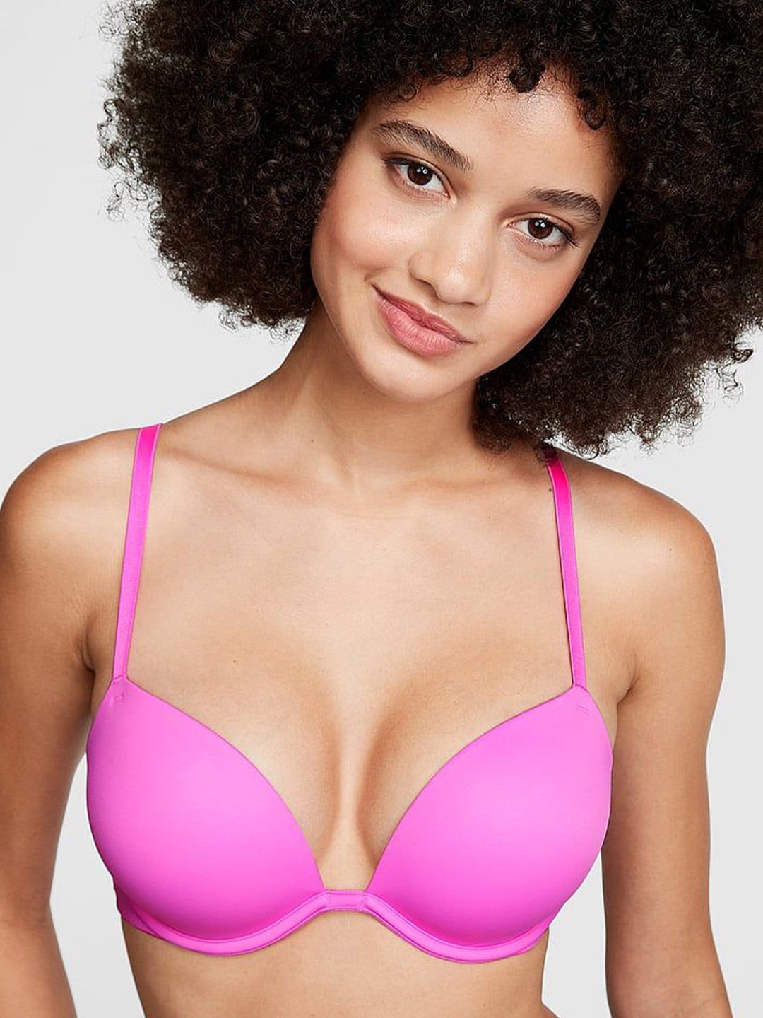 

Victoria's Secret Bra Half Coverage Underwired Heavily Padded, Pink