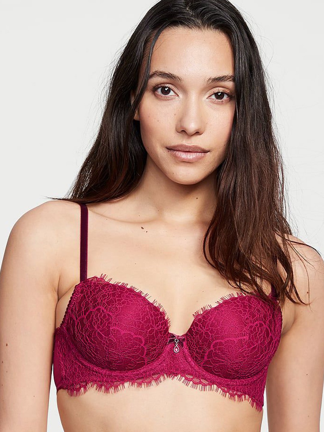

Victoria's Secret Floral Bra Half Coverage Underwired Lightly Padded, Purple