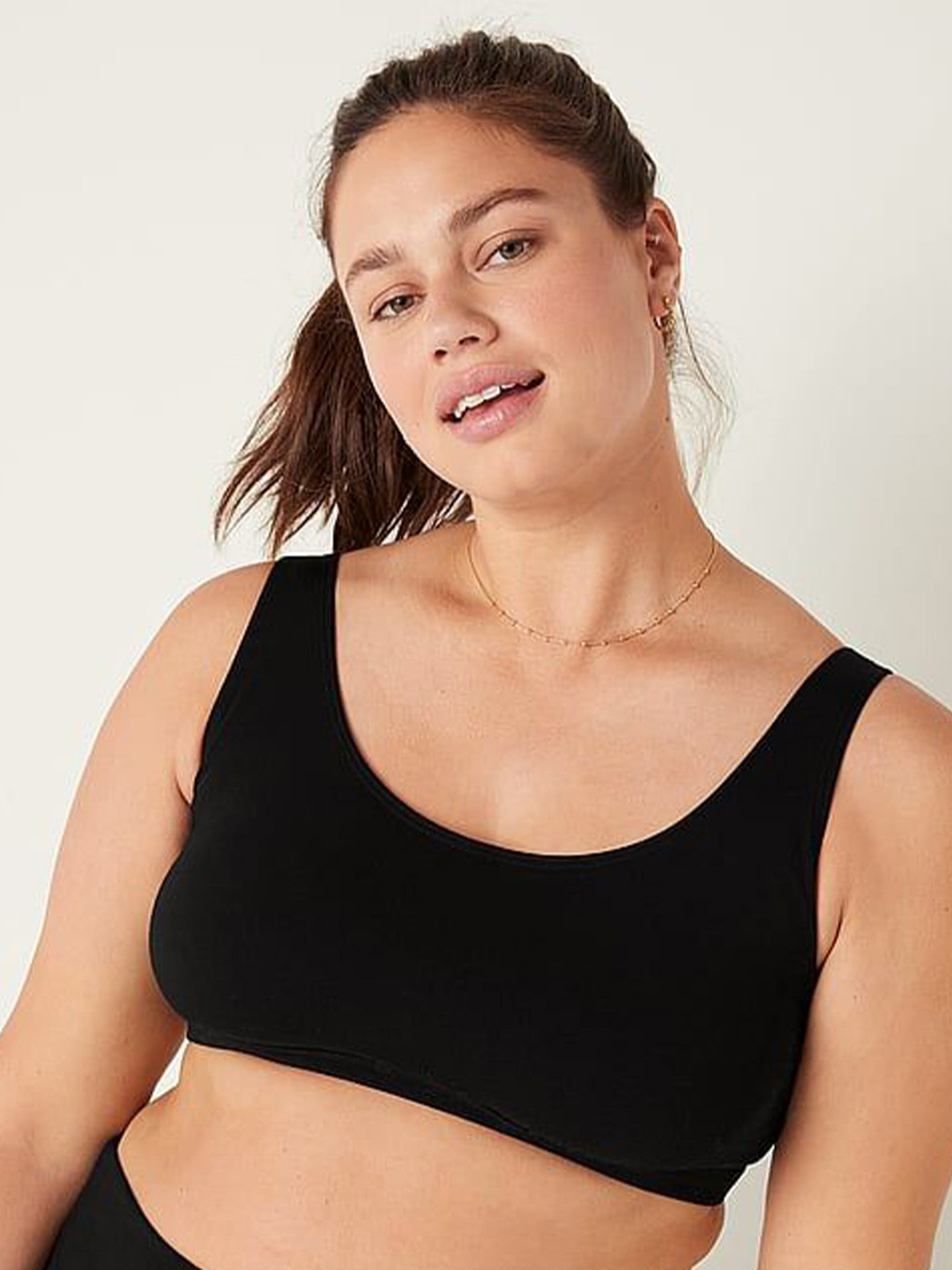 

Victoria's Secret Bralette Bra Medium Coverage Lightly Padded, Black
