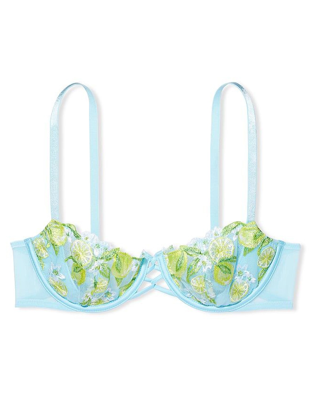 

Victoria's Secret Floral Bra Medium Coverage Underwired, Blue