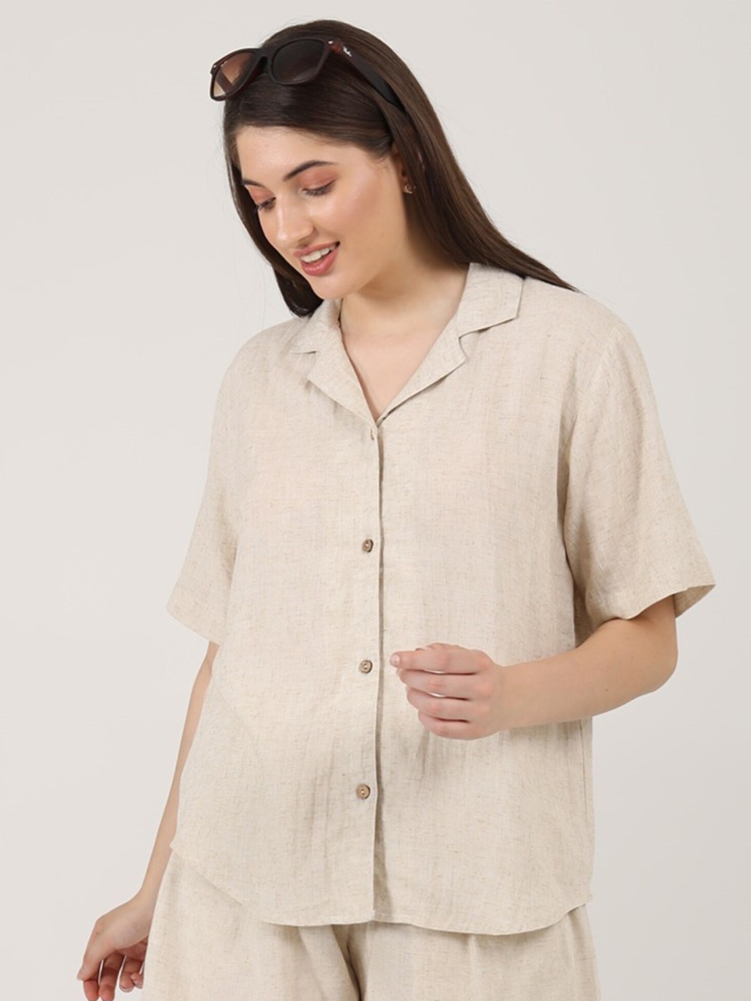 

Saltpetre Comfort Cuban Collar Casual Shirt, Beige