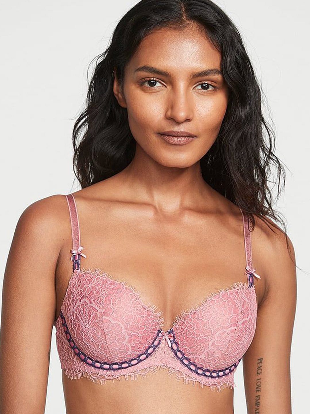 

Victoria's Secret Floral Bra Half Coverage Underwired Lightly Padded, Pink