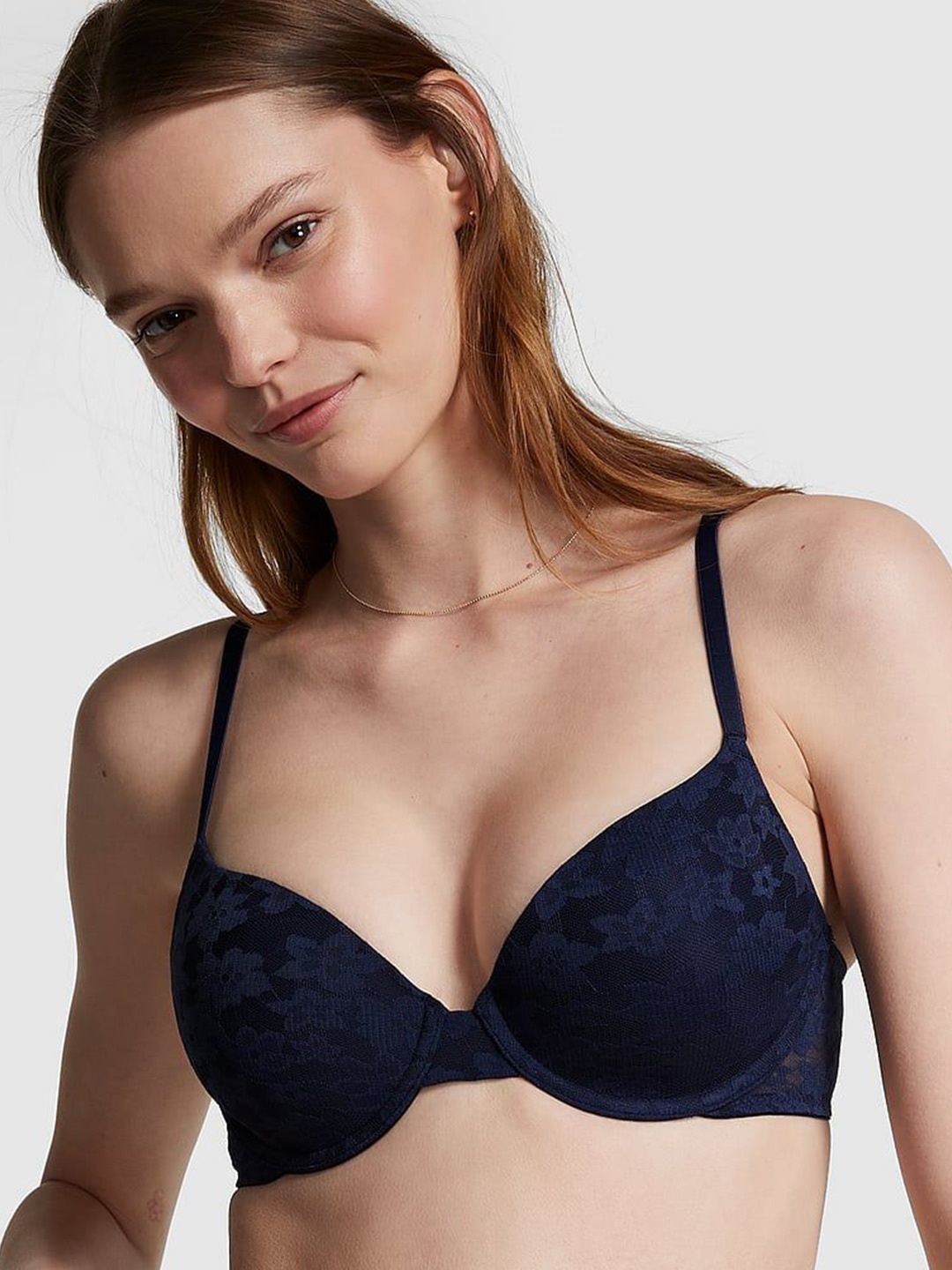 

Victoria's Secret Floral Bra Half Coverage Underwired Lightly Padded, Blue