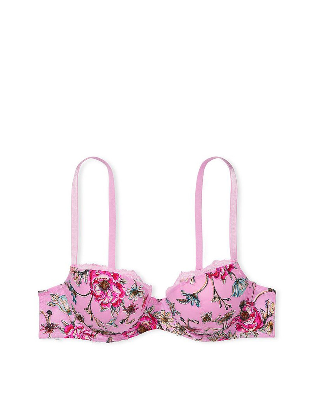 

Victoria's Secret Floral Bra Half Coverage Underwired Lightly Padded, Pink