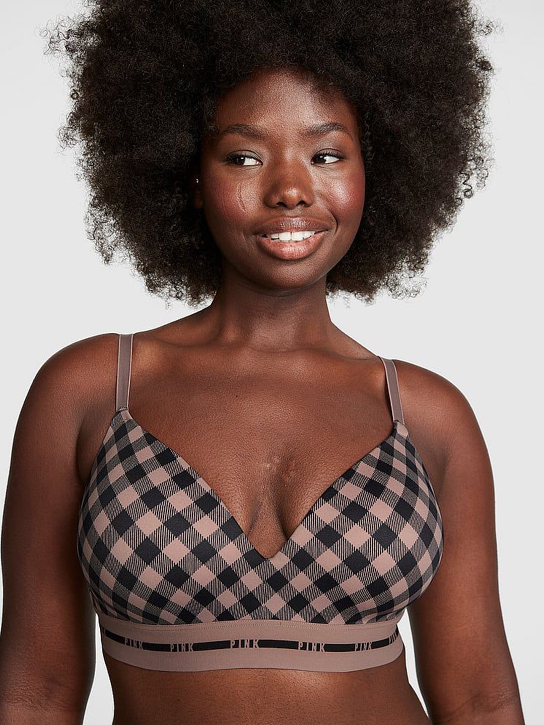 

Victoria's Secret Geometric Bra Half Coverage Lightly Padded, Brown
