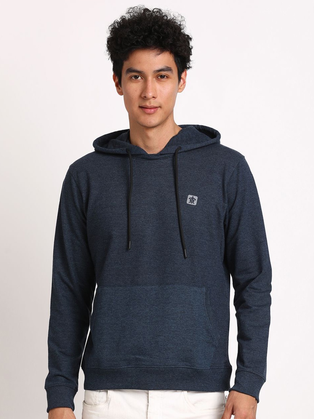 

Turtle Long Sleeves Hooded Pullover Sweatshirt, Blue