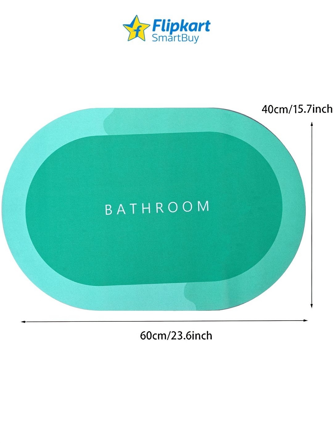 

Aura Sea Green Printed 300 GSM Non-Slip Bath Mat