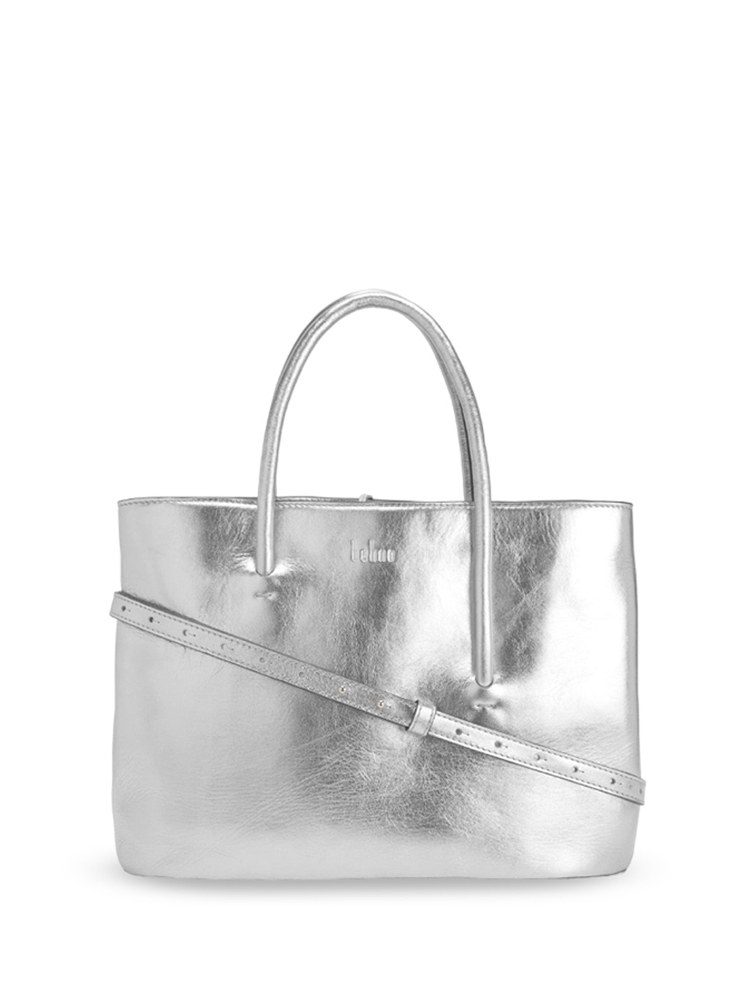 

behno New York Meena Satchel Metallic, Silver