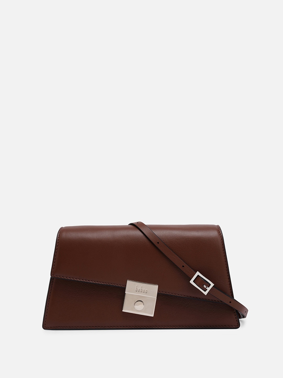 

behno New York Leather Structured Sling Bag, Brown