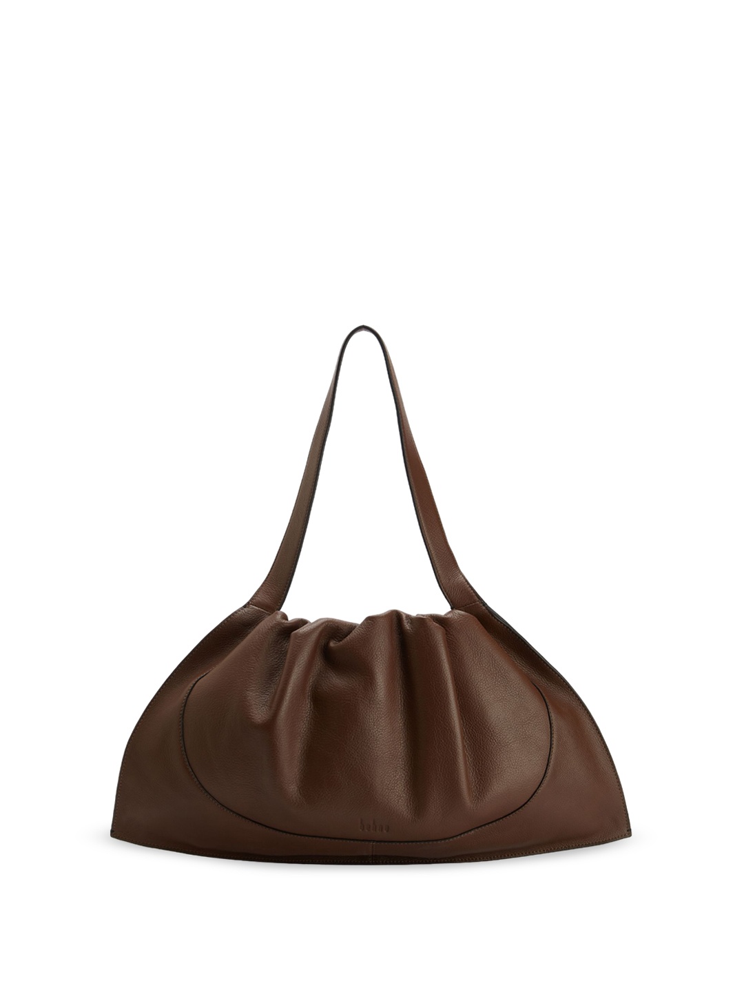 

behno New York Leather Bucket Shoulder Bag with Tasselled, Brown