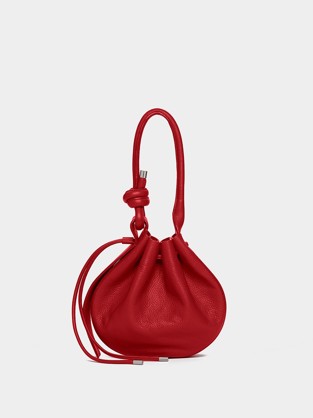 

behno New York Small Leather Structured Hobo Bag with Tasselled, Red