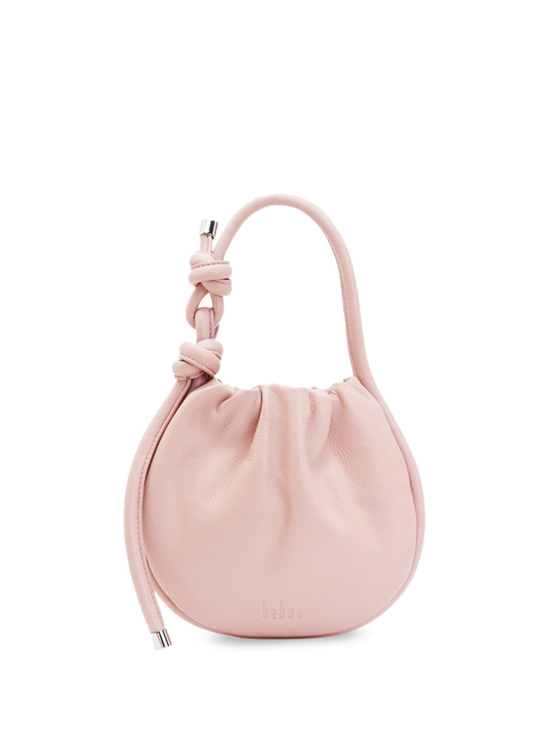 

behno New York Leather Structured Sling Bag with Tasselled, Pink