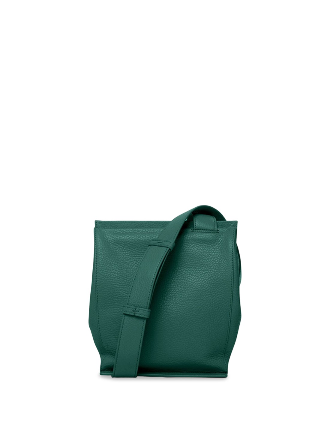 

behno New York Leather Structured Sling Bag with Tasselled, Green