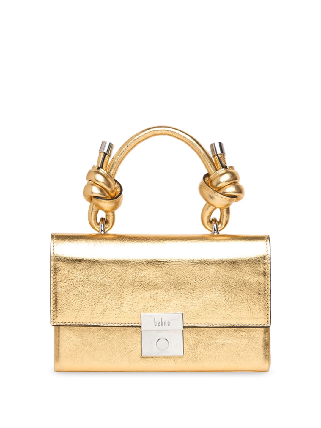 

behno New York Women's Leather Structured Handheld Bag, Gold