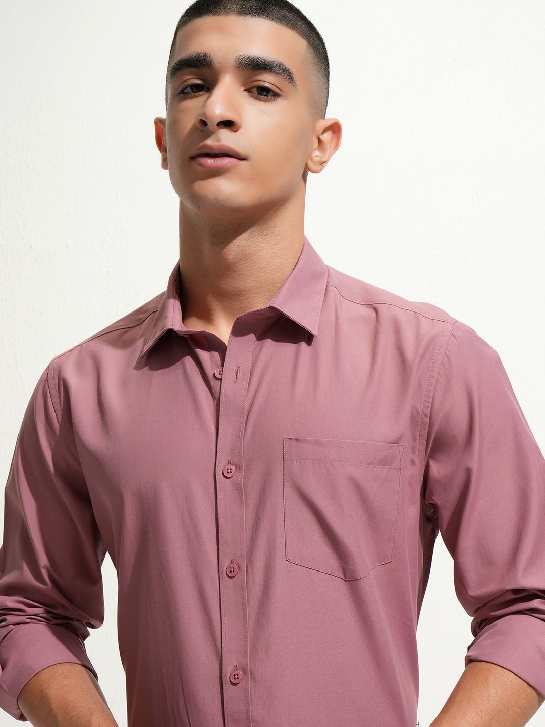 

HIGHLANDER Dusty Regular Fit Regular Collar Full Sleeve Shirt, Pink