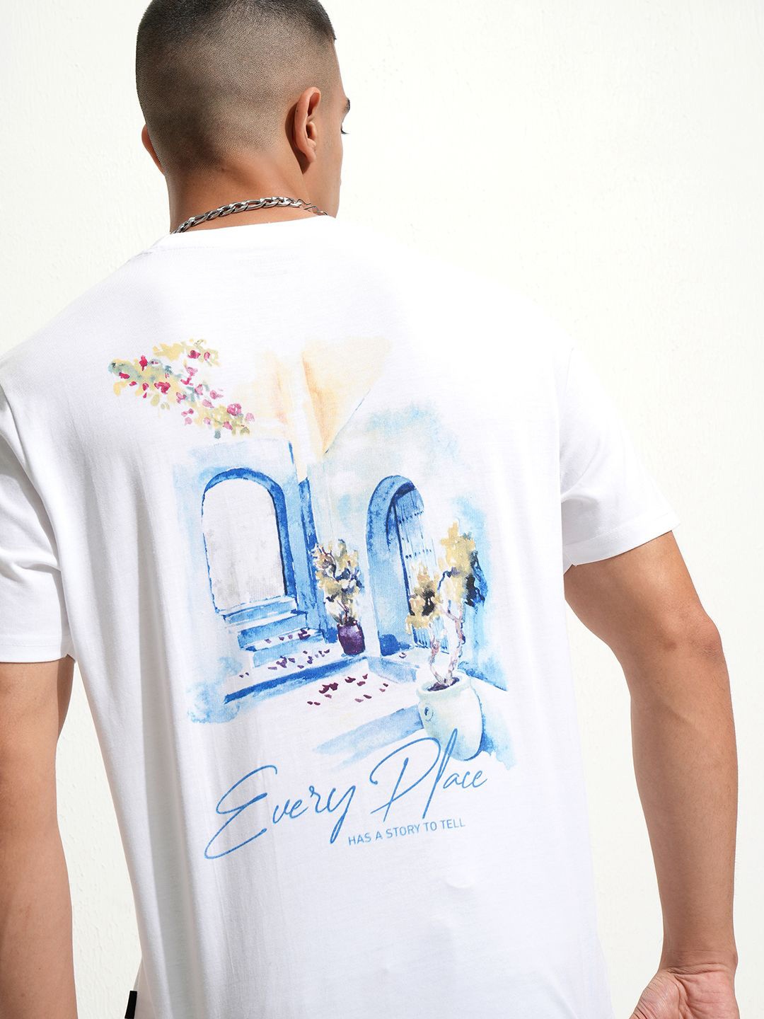 

HIGHLANDER Graphic Printed Round Neck T-shirt, White