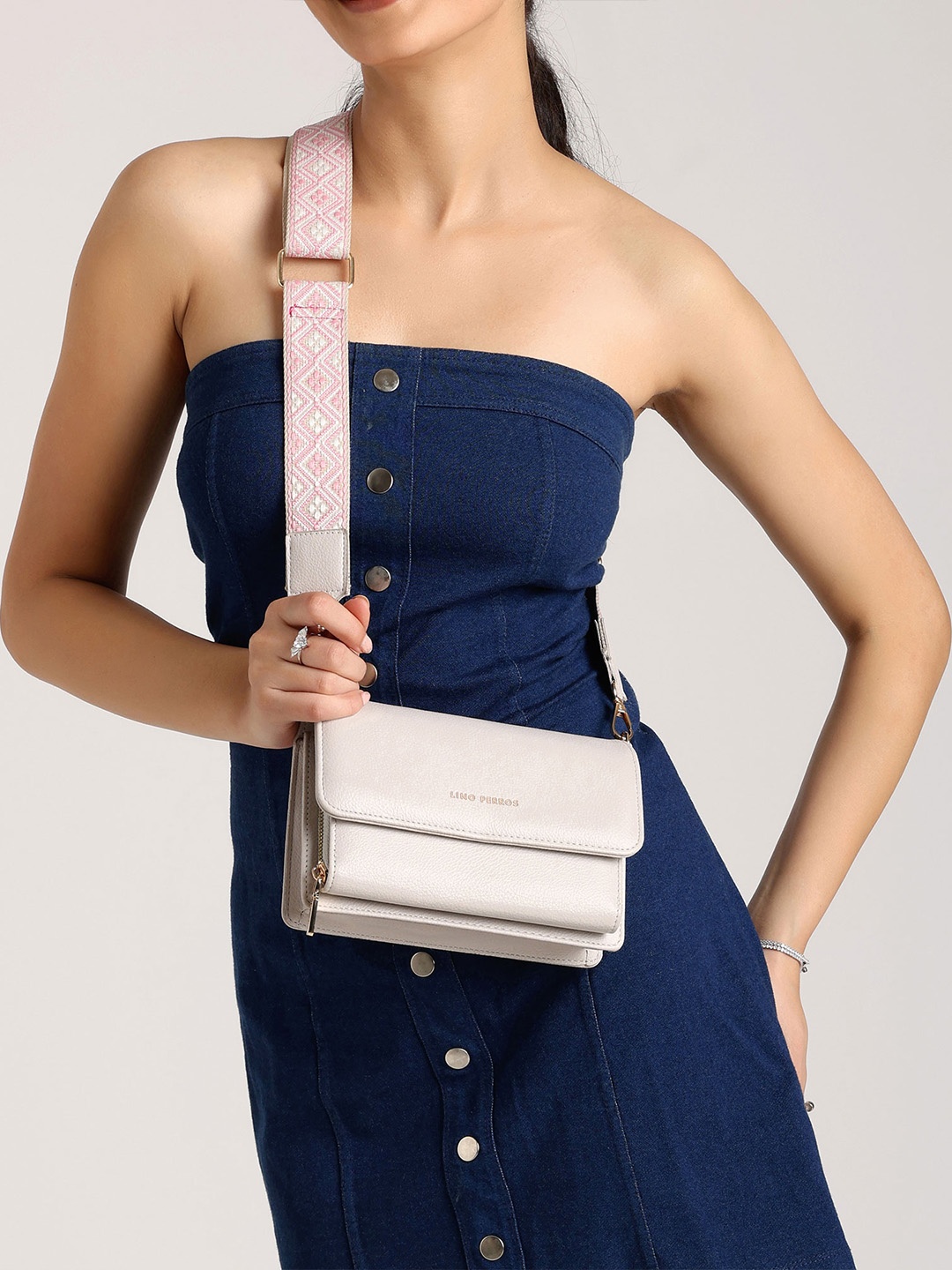

Lino Perros Structured Sling Bag, Grey