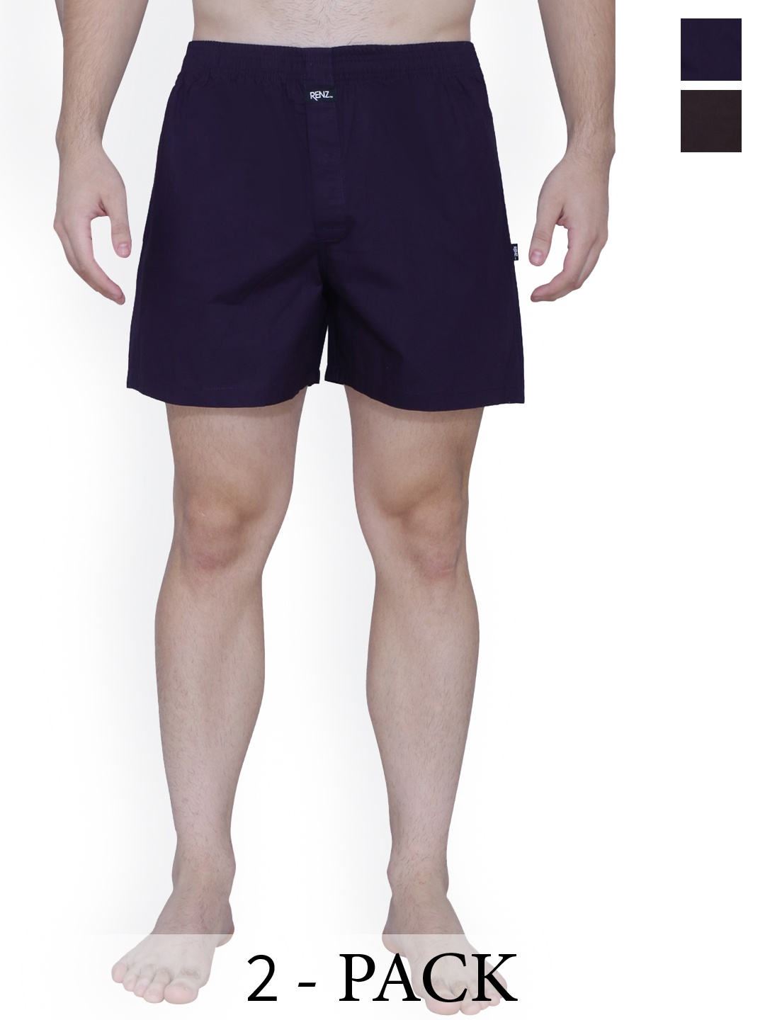 

RENZ Men Pack of 2 Pure Cotton Boxer-RBX4115_M, Navy blue
