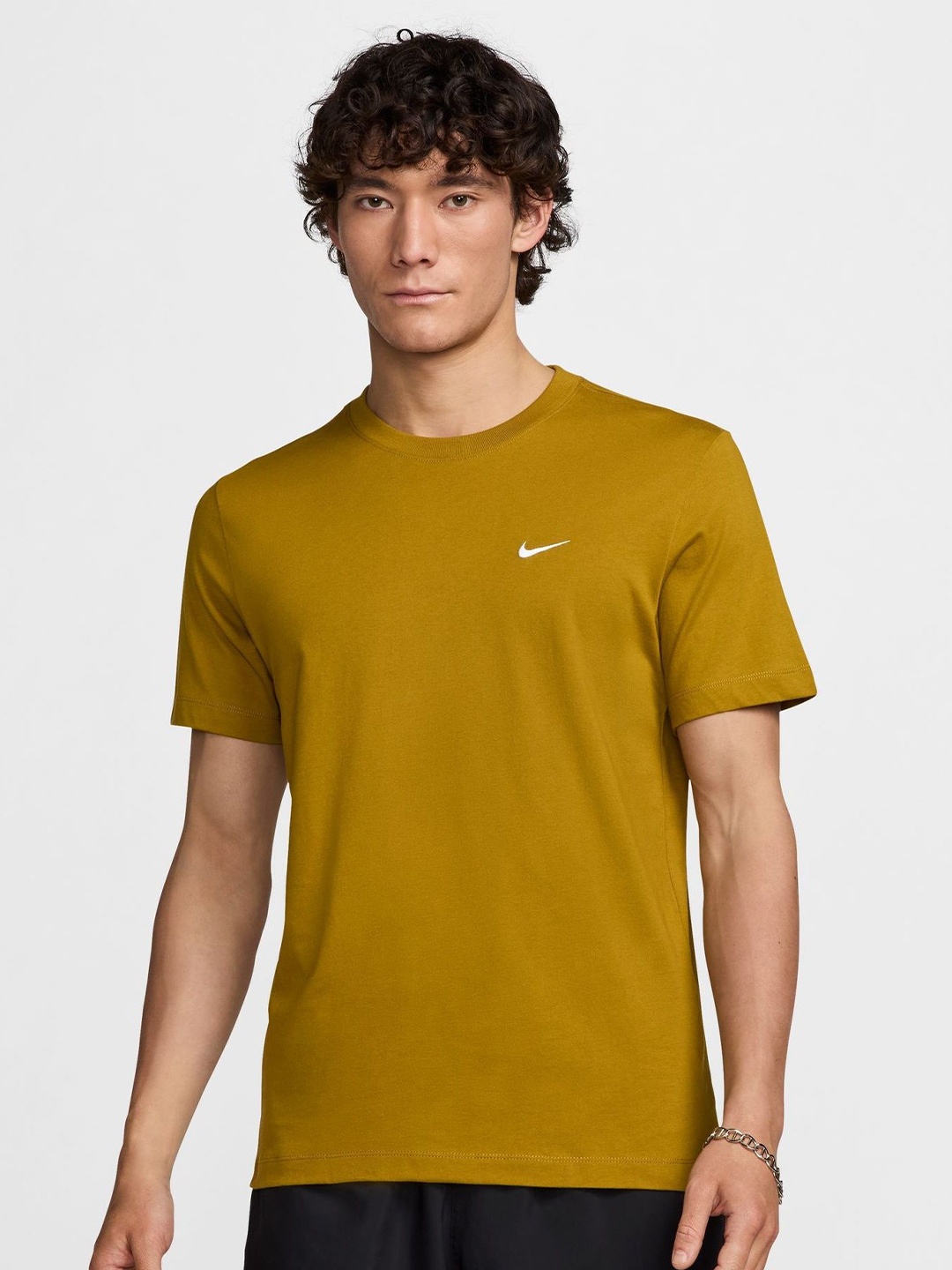 

Nike Sportswear Swoosh Men Cotton Round Neck T-Shirt, Brown