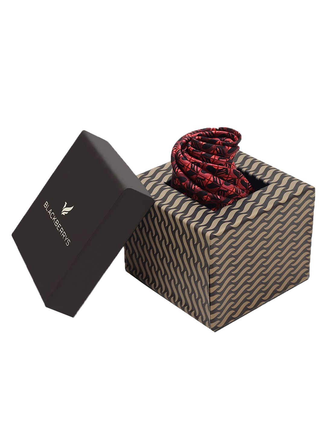 

Blackberrys Printed Silk Pocket Squares, Maroon