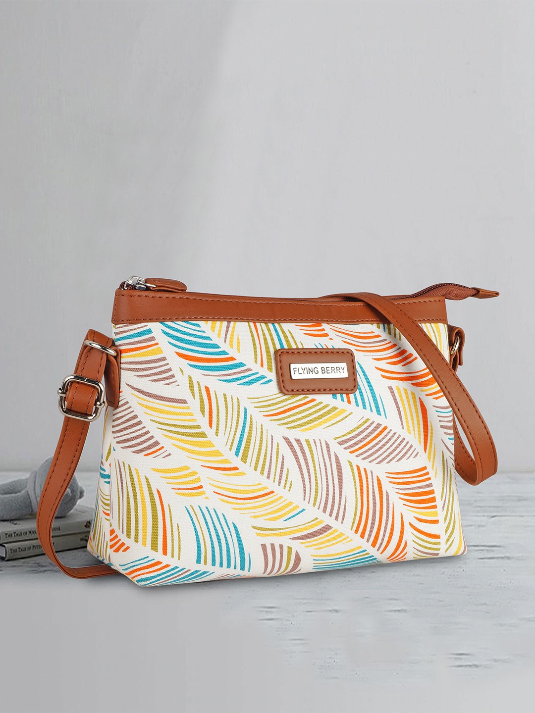 

FLYING BERRY Abstract Printed Structured Sling Bag, Multi