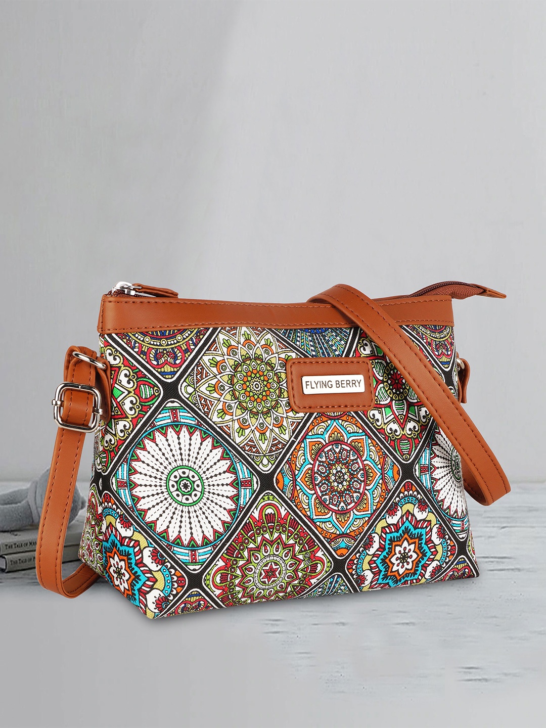 

FLYING BERRY Ethnic Motifs Printed Structured Sling Bag, Multi