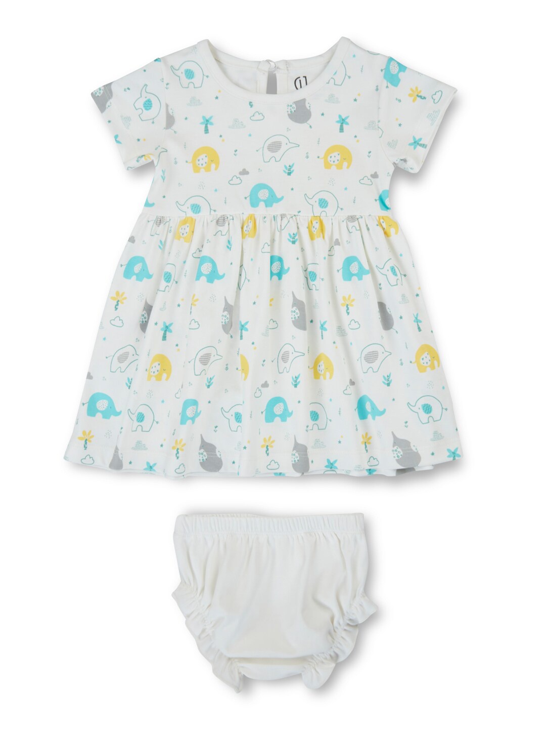 

GJ baby Print Empire Dress, Off white