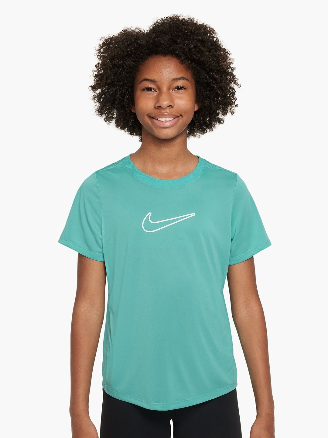 

Nike One Fitted Girls Dri-FIT Round Neck T-shirt, Blue