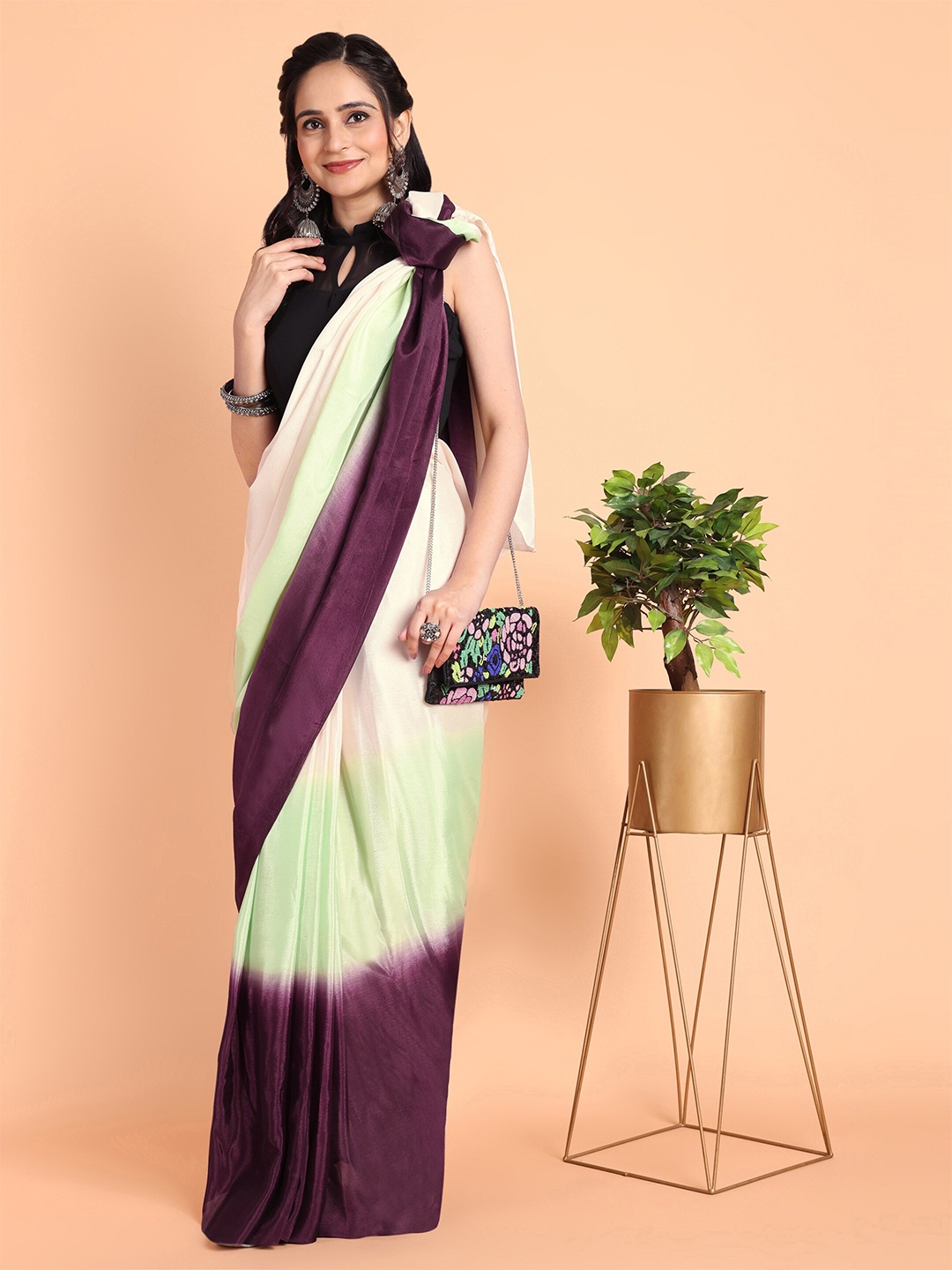 

KAZIA Ombre Ready to Wear Saree, Purple