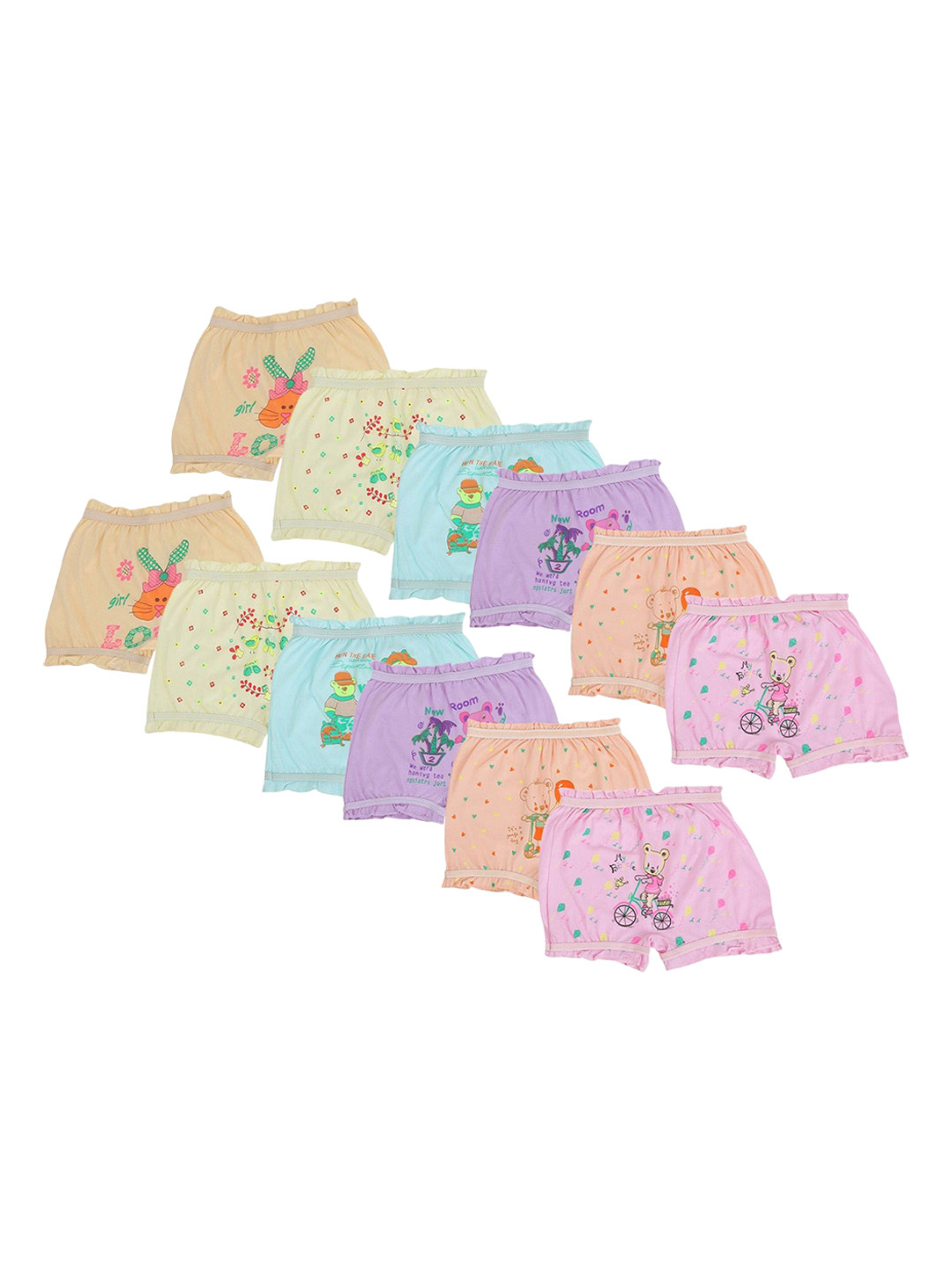

BAESD Pack Of 12 Cotton Anti Microbial Infants Briefs (12Pc_Size-0)_Kids Bloomers __.01, Purple