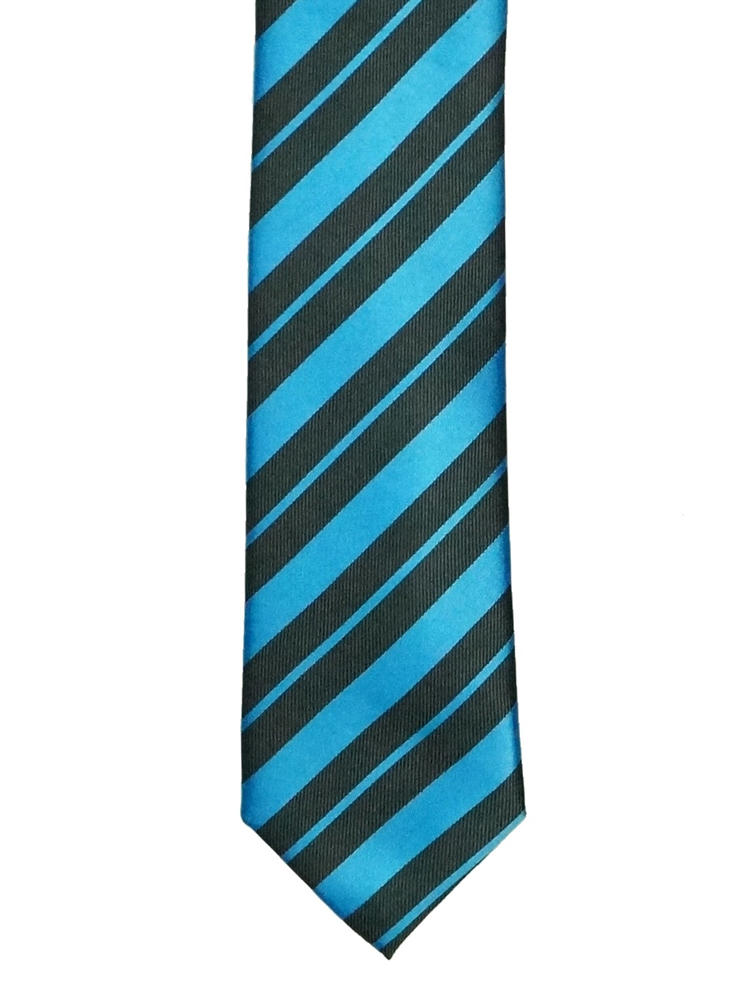 

The Tie Hub Men Striped Broad Tie, Blue