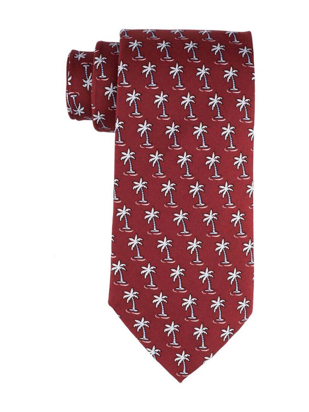 

The Tie Hub Men Printed Pure Silk Broad Tie, Red