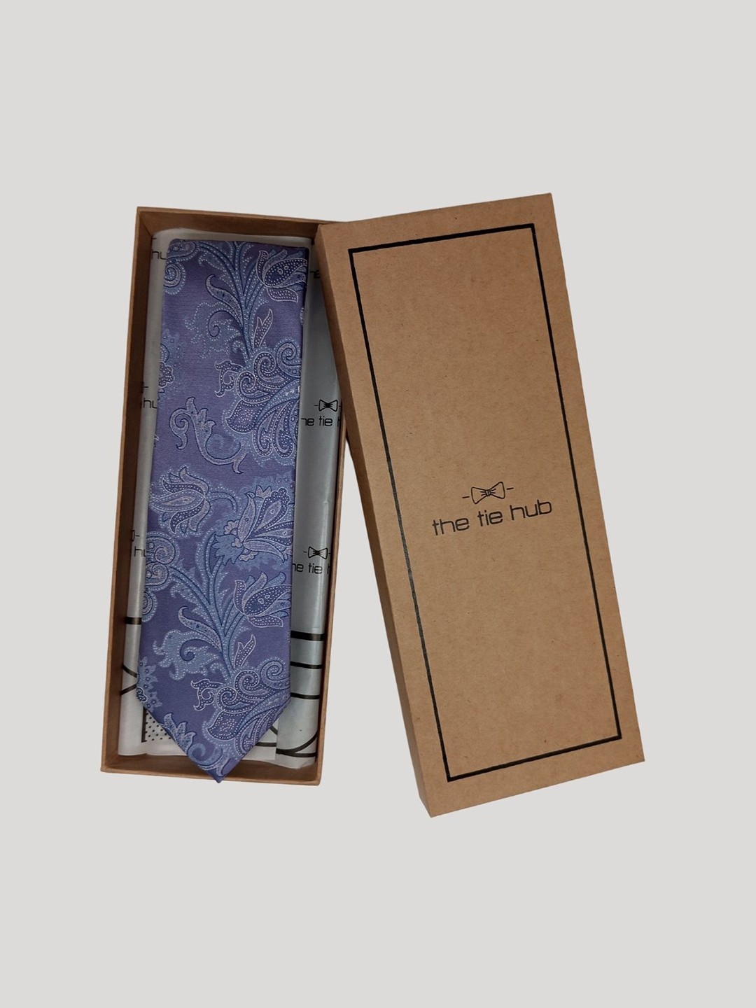 

The Tie Hub Men Floral Woven Design Silk Broad Tie, Purple