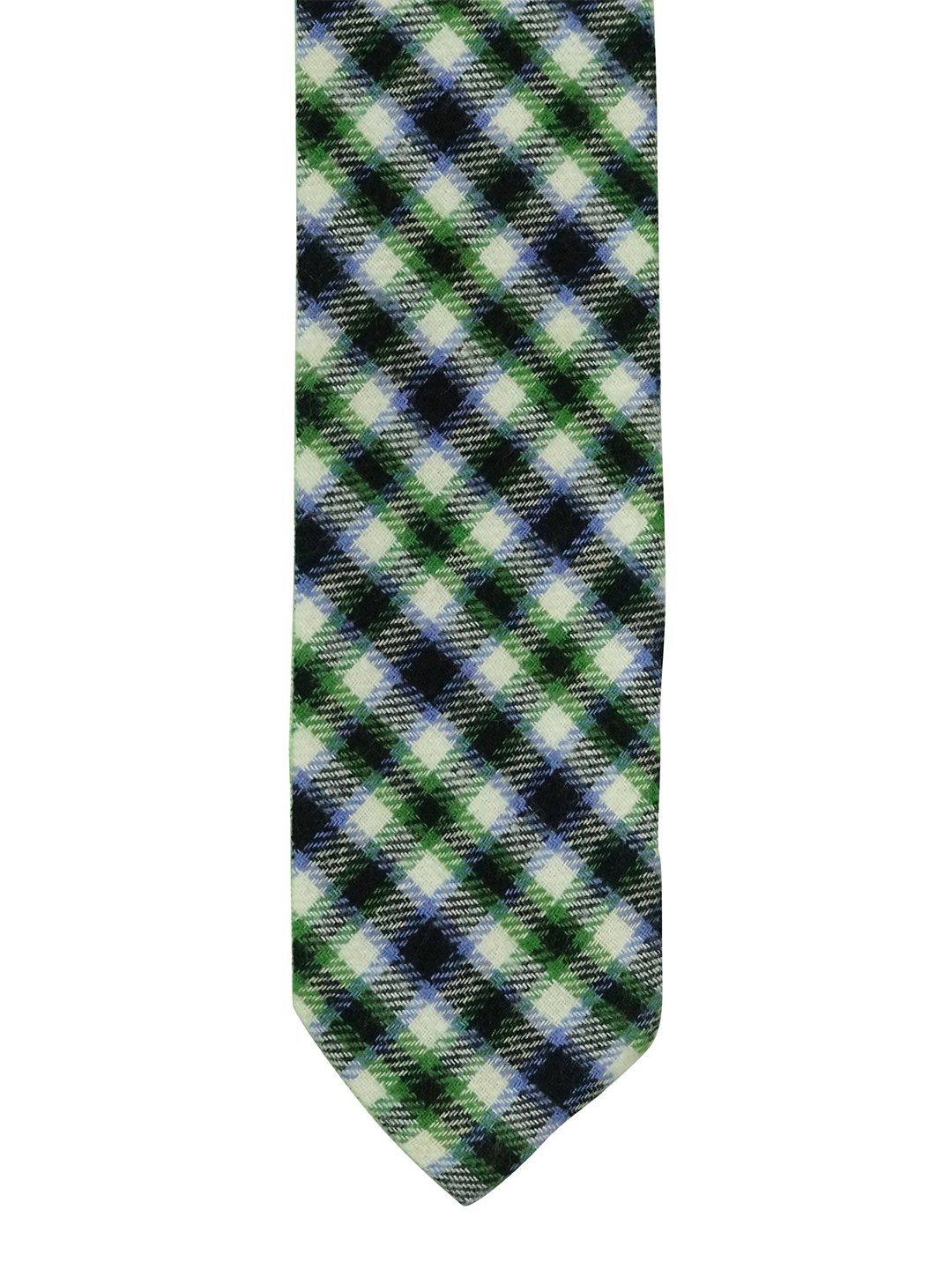 

The Tie Hub Men Checked Woollen Broad Tie, Green