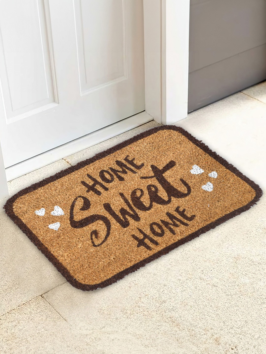 

Aura Camel Brown Printed Anti-Skid Dirt Collecting Doormat