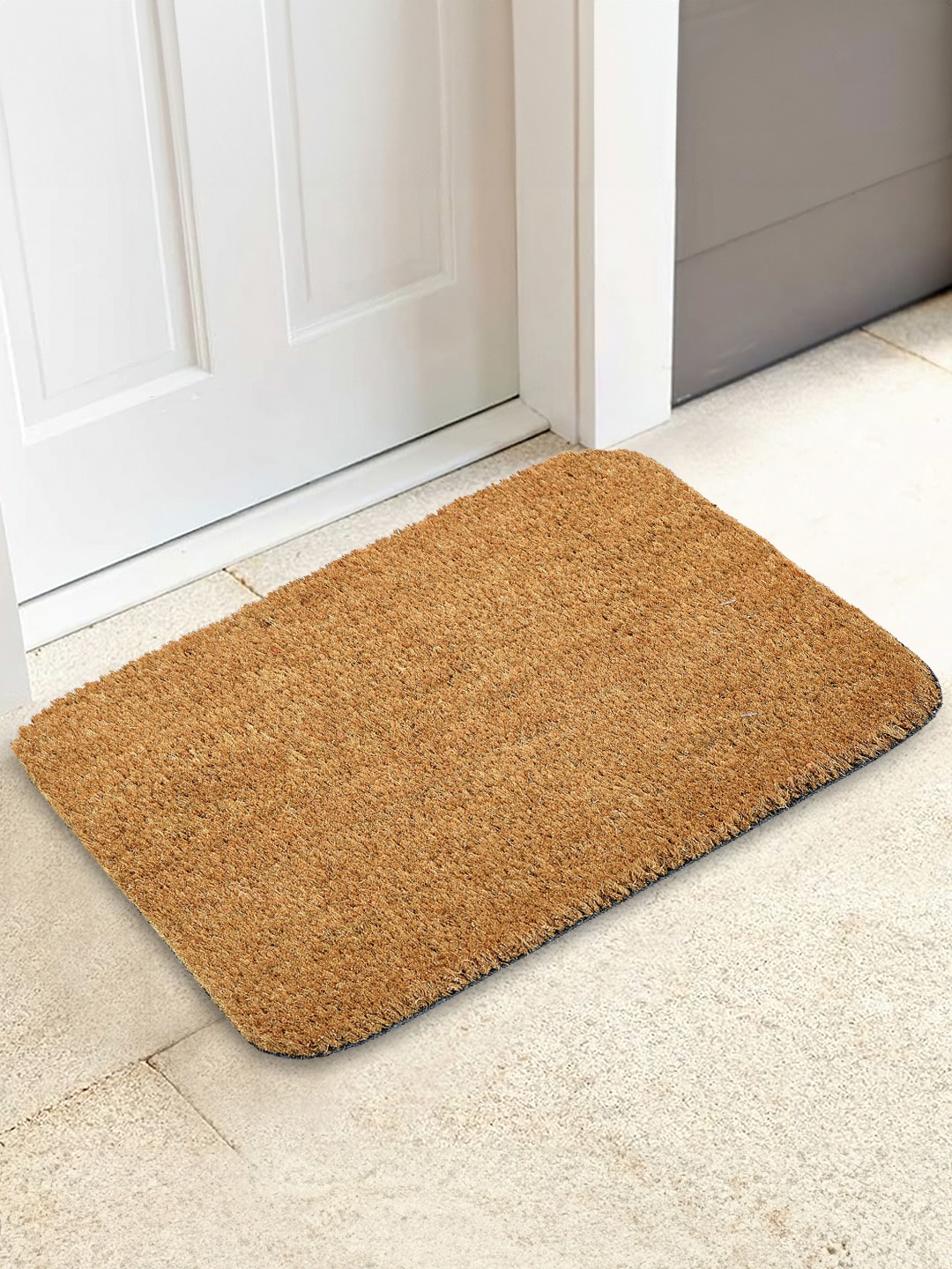 

Aura Camel Brown Self-Design Coir Anti-Skid Dirt Collecting Doormat