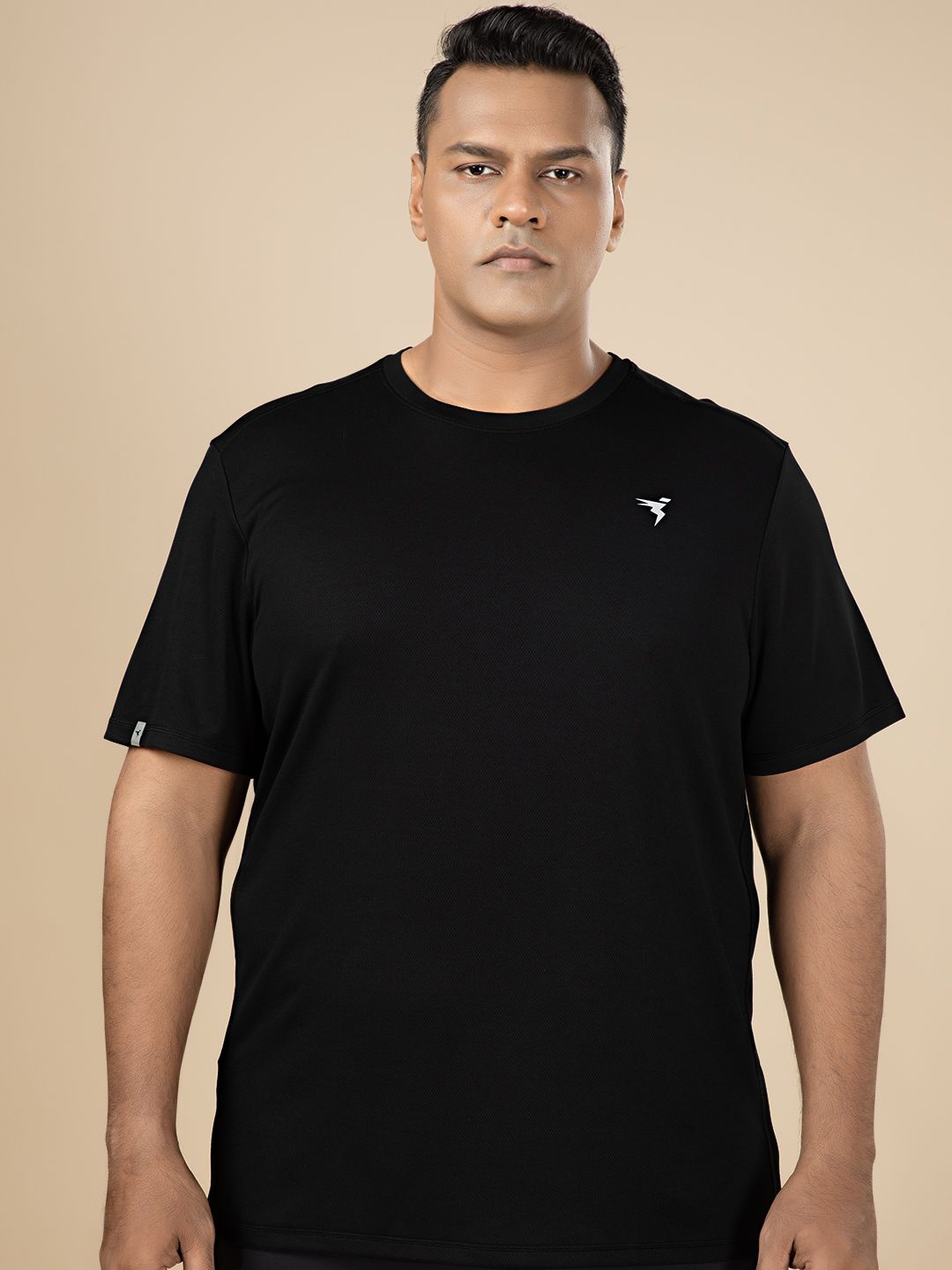 

Technosport Men Plus Size Solid Techno Cool Plus Sports Tshirt, Black